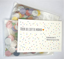 Load image into Gallery viewer, Moederdag kaart met 2 zakjes bloemzaad confetti
