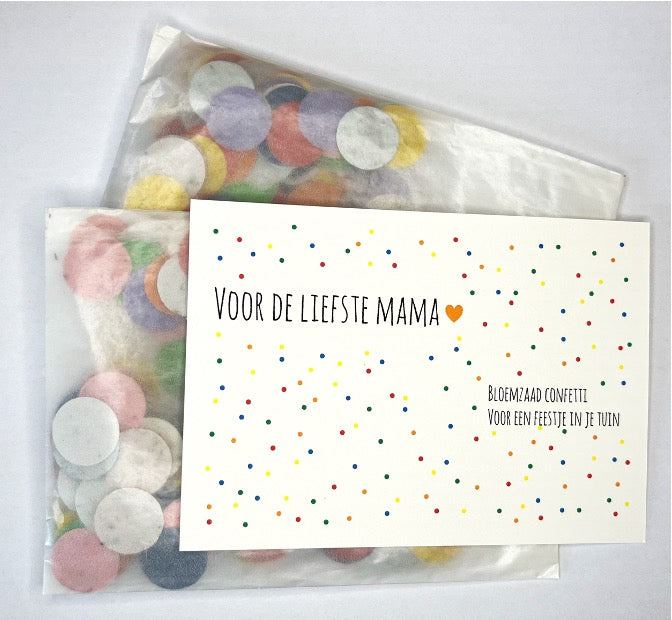 Moederdag: 2 zakjes bloemzaad confetti met kaartje