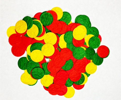 Red green yellow flower seed confetti - Spread Confetti