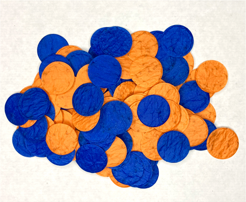 Orange and blue flower seed confetti - Spread Confetti