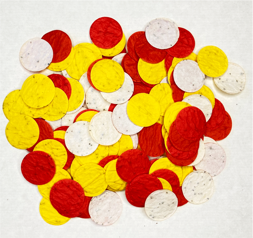 Red and yellow flower seed confetti - Spread Confetti