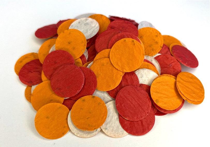 Orange and red flower seed confetti - Spread Confetti